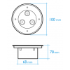 Foco exterior empotrar acero inoxidable  3W